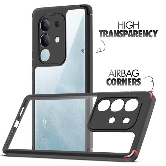Silicone Border Transparent Back Cover for Vivo T4x 5G