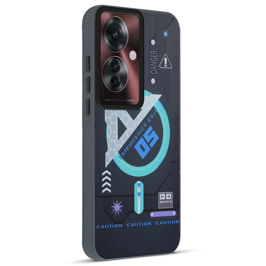 Mechanical Circuit Print Hard Back Cover For Oppo F25 Pro 5G