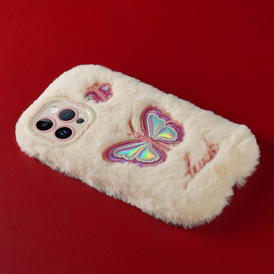 Fluffy Butterfly Back Cover for Apple iPhone 15 Pro