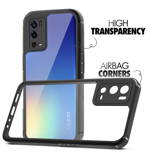 Silicone Border Transparent Back Cover for Oppo A55 4G