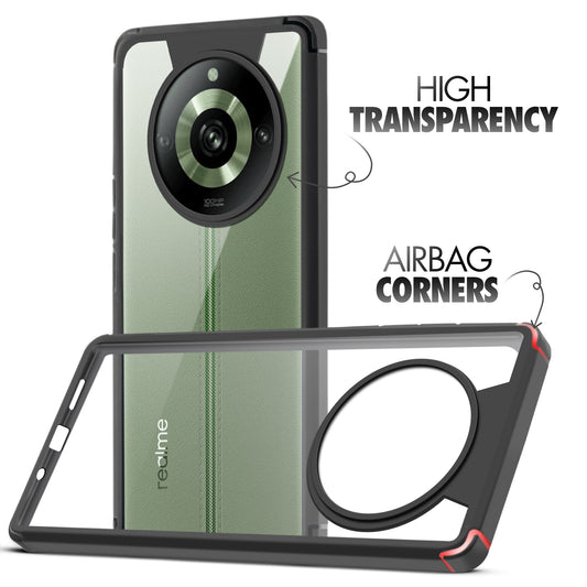 Silicone Frame Transparent Hard Back Cover for Realme 11 Pro 5G