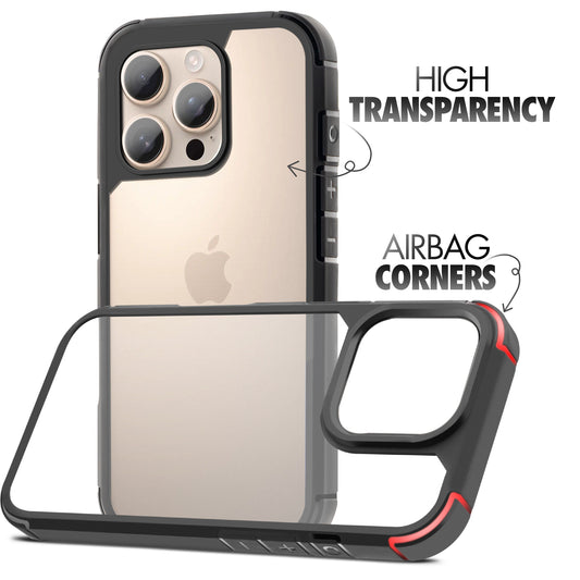 Silicone Border Transparent Back Cover for Apple iPhone 16 Pro