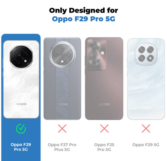Transparent Back Cover with Silicone Frame Ring Stand Case for Oppo F29 Pro 5G