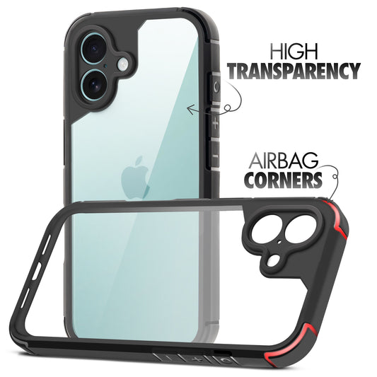 Silicone Border Transparent Back Cover for Apple iPhone 16 Plus