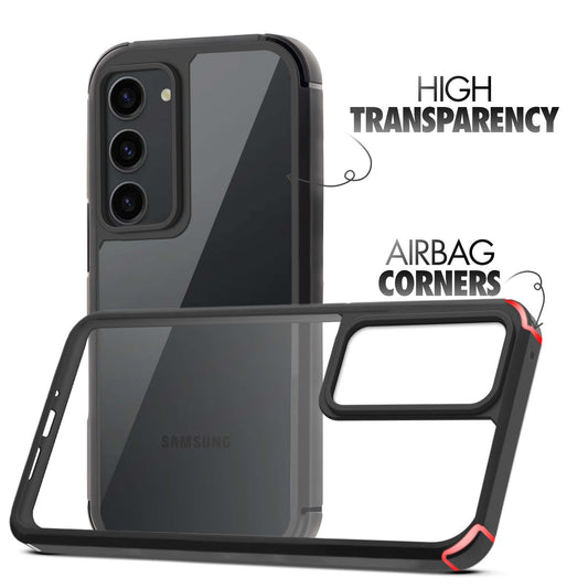 Silicone Frame Transparent Hard Back Cover for Samsung S23 5G