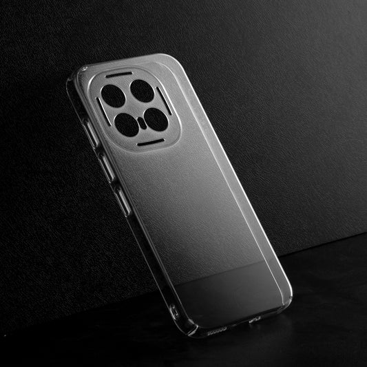 Crystal clear anti-yellow hard back case for iQOO 13 5G placed on surface showing slim profile and precise camera cutouts