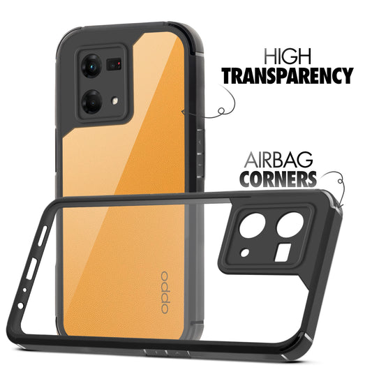 Silicone Frame Transparent Hard Back Cover for Oppo F21s Pro 4G