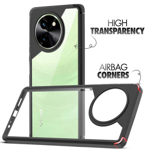 Silicone Border Transparent Back Cover for Vivo T3x 5G