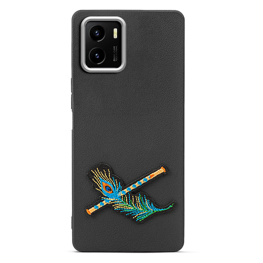 Sleek Textured Silicone Case for Vivo Y15S Featuring Divine Embroidery on the Back