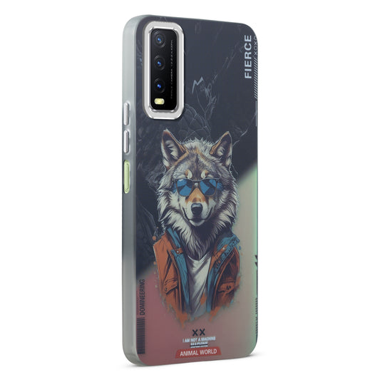 Night Glow & Shiny Hard Phone Cover with Silver Camera Ring For Vivo Y20