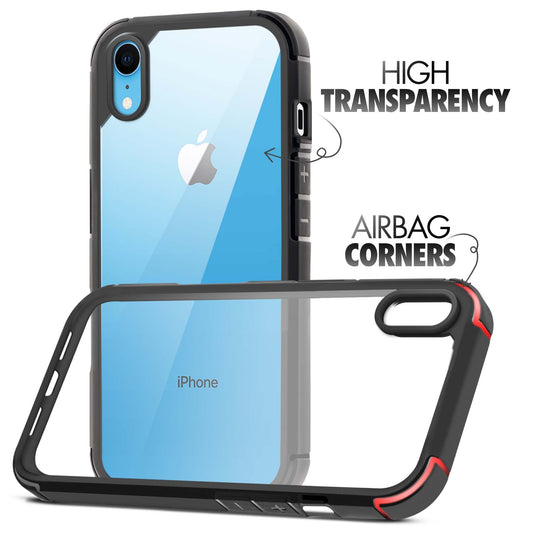 Silicone Frame Transparent Hard Back Cover for Apple iPhone XR