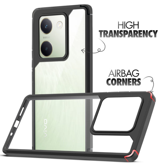 Silicone Border Transparent Back Cover for Vivo Y200 Pro 5G