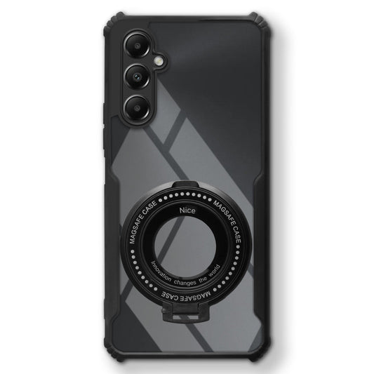Premium Acrylic Transparent Case with Matte Ring Holder Kickstand Back Cover for Samsung A05s