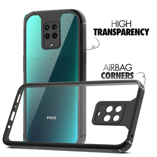 Silicone Frame Transparent Hard Back Cover for Poco M2 Pro