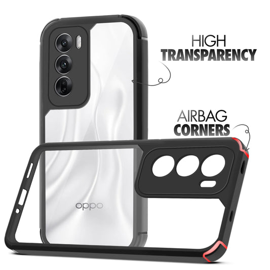 Silicone Border Transparent Back Cover for Oppo Reno 12 5G