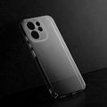 Crystal clear anti-yellow hard back case for Oppo Reno 15 Pro 5G placed on surface showing slim profile and precise camera cutouts