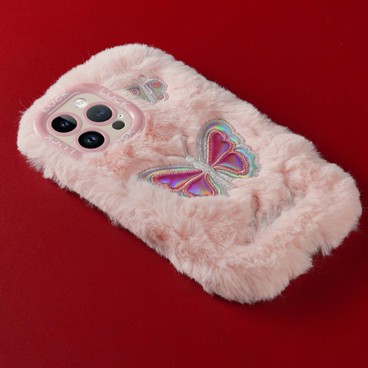 Fluffy Case Butterfly Back Cover for Apple iPhone 15 Pro