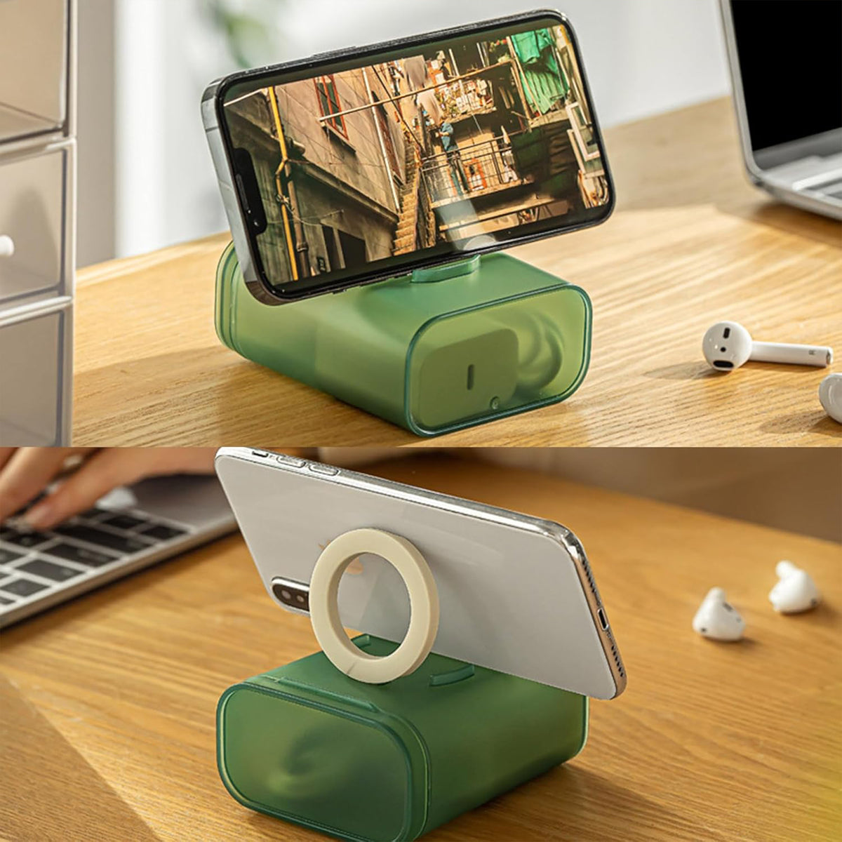 Charger Box / Multi Purpose Storage With Inbuilt Phone Stand - 1 Box Random Color