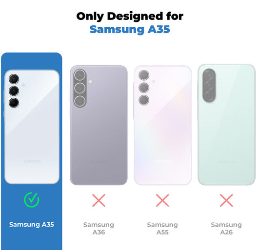 Shockproof Hybrid Transparent Phone Case For Samsung A35 5G with Hard Back and Soft Bumper for Maximum Protection