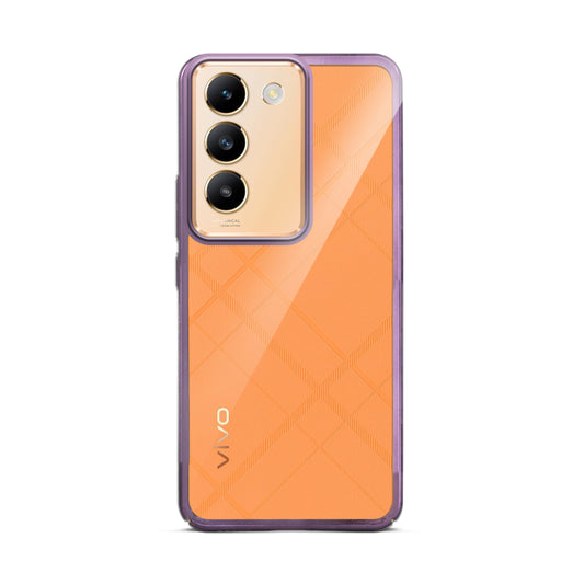 Crystal Clear Premium Shiny colorful Edges Hard Back Case For  Vivo Y200E 5G
