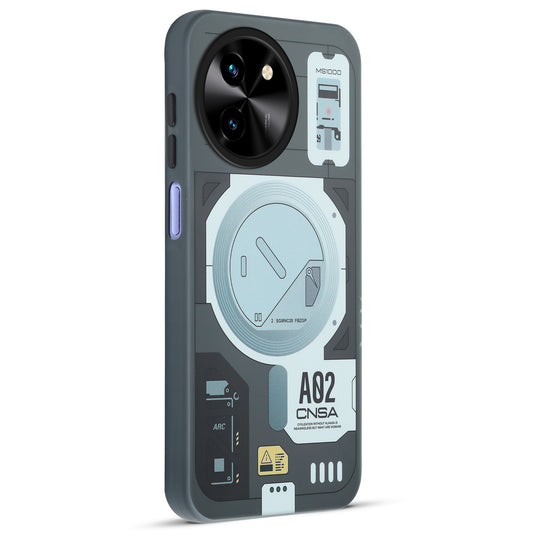 Mechanical Circuit Print Hard Back Cover For Vivo T3x 5G