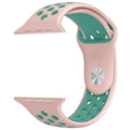 Apple Watch silicone strap in Red and Black, size 42mm, stepbystep installation illustration