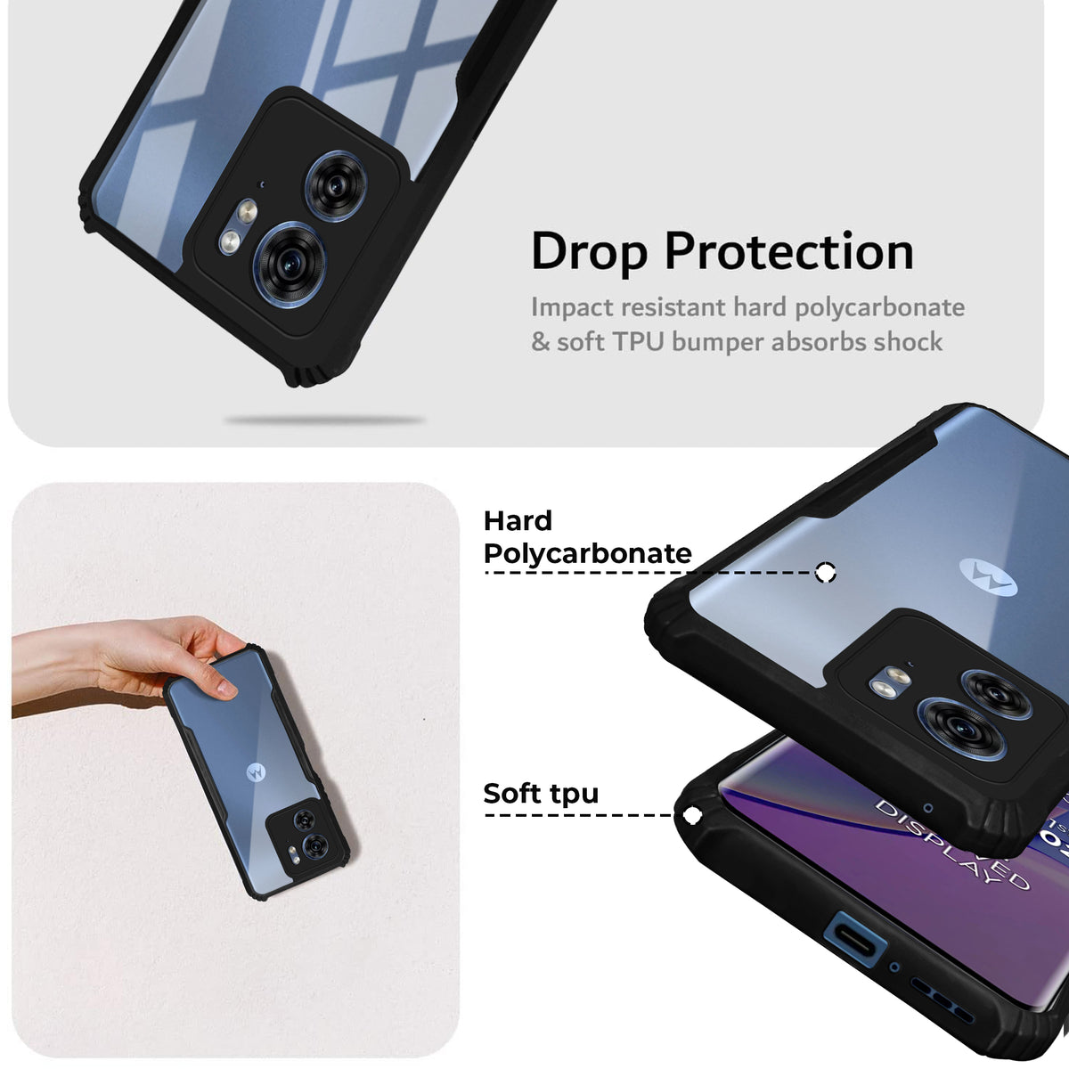 Premium Acrylic Transparent Back Cover for Motorola Edge 40 5G