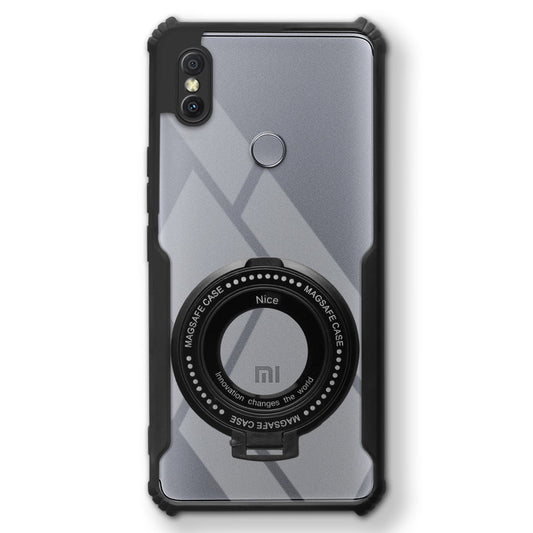 Premium Acrylic Transparent Case with Matte Ring Holder Kickstand Back Cover for Redmi Y2