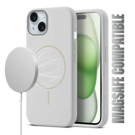 Liquid Silicon With Microfiber Lining Back Case For Apple iPhone 15 Plus (MagSafe Compatible)
