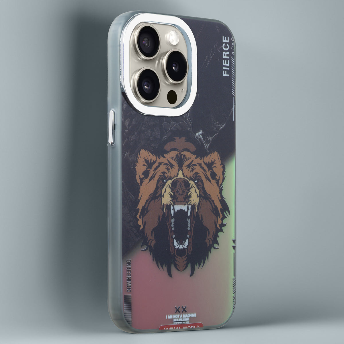 Night Glow & Shiny Hard Phone Cover with Silver Camera Ring For Apple iPhone 14 Pro