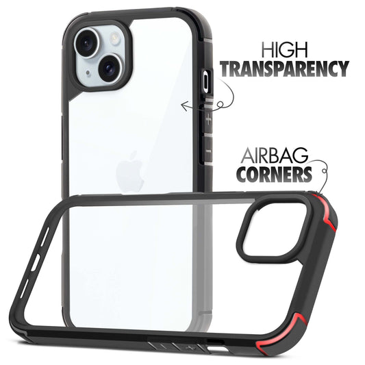 Silicone Border Transparent Back Cover for Apple iPhone 15