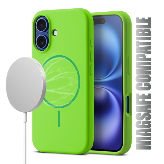 Liquid Silicon With Microfiber Lining Back Case For Apple iPhone 16 (MagSafe Compatible)