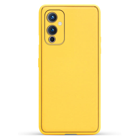 Electroplated Frame Leather Back Cover for OnePlus 9