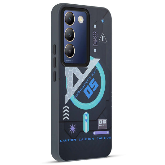 Mechanical Circuit Print Hard Back Cover For Vivo Y200e 5G