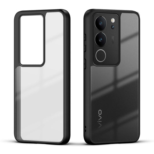 Premium Silicon Soft Framed Case with Clear Back Cover For Vivo V29 Pro 5G