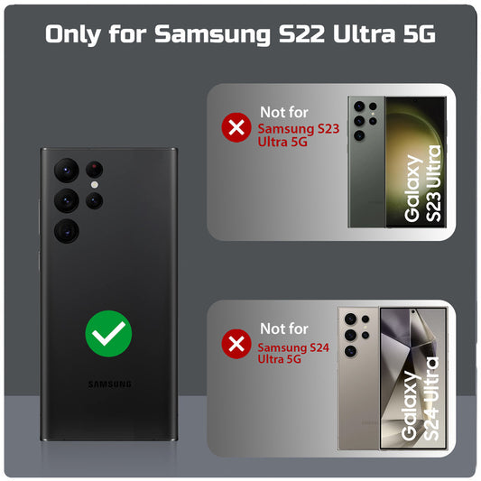 Shockproof Hybrid Transparent Phone Case For Samsung S22 Ultra 5G with Hard Back and Soft Bumper for Maximum Protection