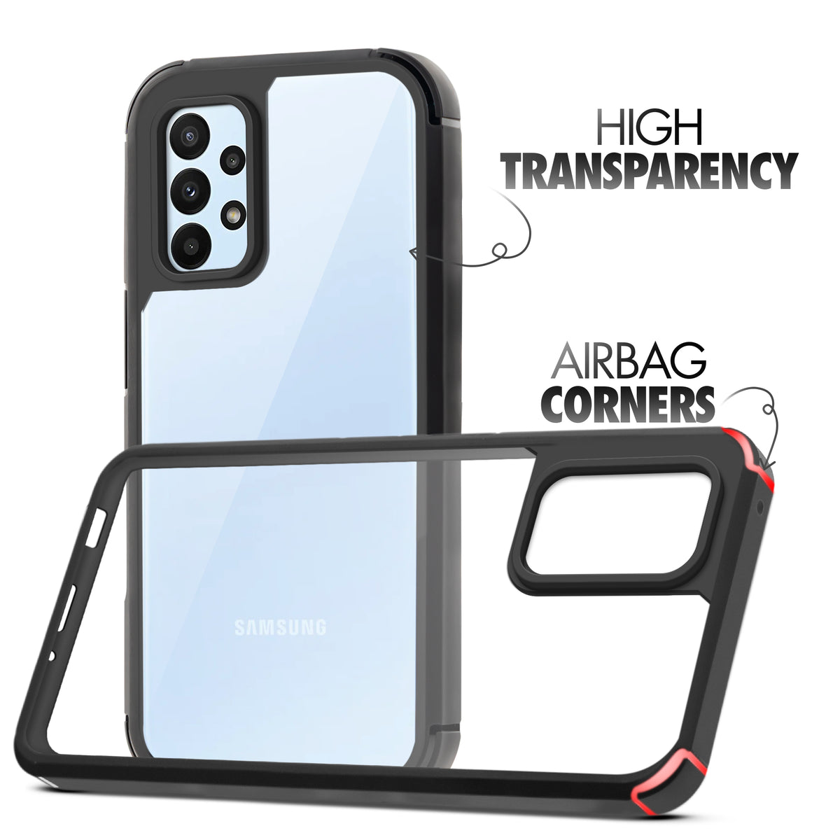 Silicone Border Transparent Back Cover for Samsung A33 5G