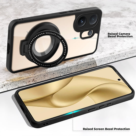 Soft Frame Clear Case Ring Holder Kickstand For Vivo V60e 5G