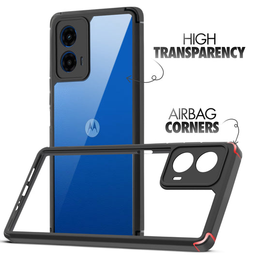 Silicone Border Transparent Back Cover for Motorola Moto G45 5G