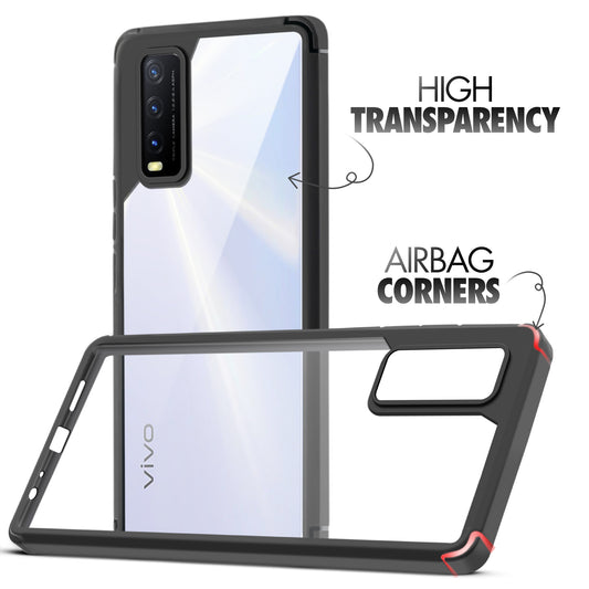 Silicone Frame Transparent Hard Back Cover for Vivo Y12s
