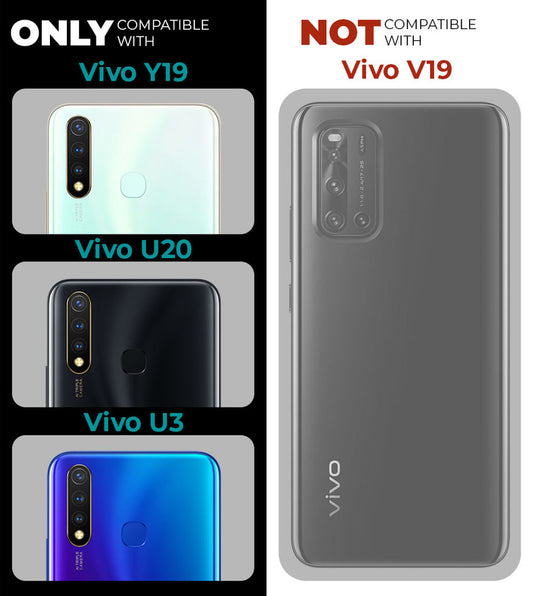 Silicone Frame Transparent Hard Back Ring Stand Case for Vivo Y19