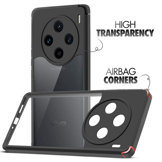 Silicone Border Transparent Back Cover for Vivo X100 5G