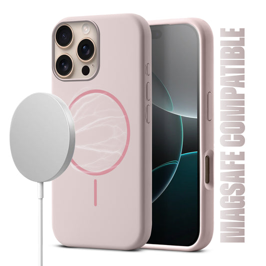 Liquid Silicon With Microfiber Lining Back Case For Apple iPhone 16 Pro Max (MagSafe Compatible)