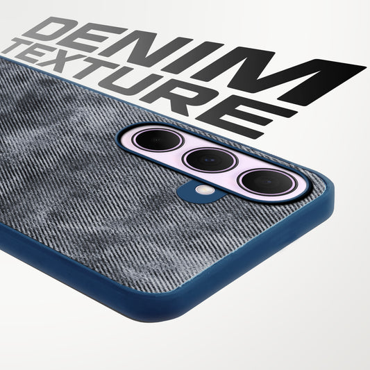 Classic Denim Finish Back Case for Samsung A35 5G with Raised Camera Edges & Micro-Fiber Lining