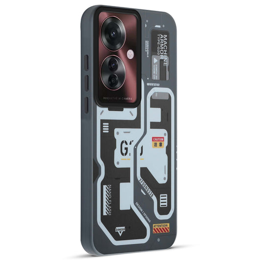 Mechanical Circuit Print Hard Back Cover For Oppo F25 Pro 5G