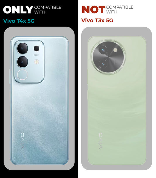 Silicone Frame Transparent Hard Back Ring Stand Case for Vivo T4x 5G