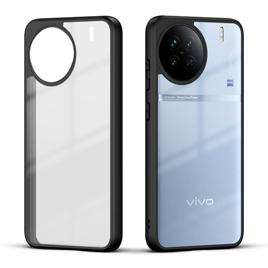 Premium Silicon Soft Framed Case with Clear Back Cover For Vivo X90 5G