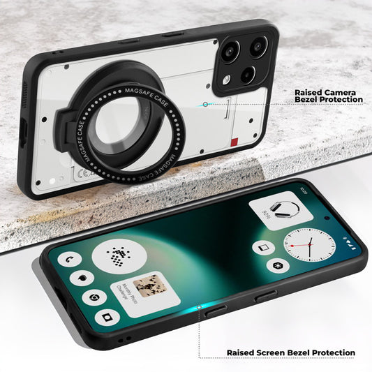 Soft Frame Clear Case Ring Holder Kickstand For Nothing Phone 3A Lite 5G