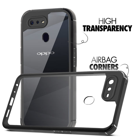 Silicone Frame Transparent Hard Back Cover for Oppo F9 pro