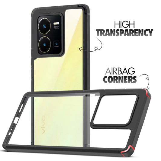 Silicone Border Transparent Back Cover for Vivo Y35